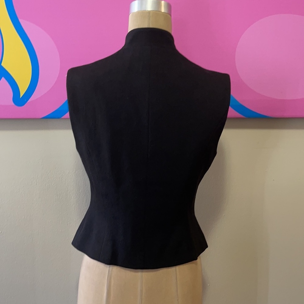 DKNY Red Black Wool Military Vest - Picture 6 of 11